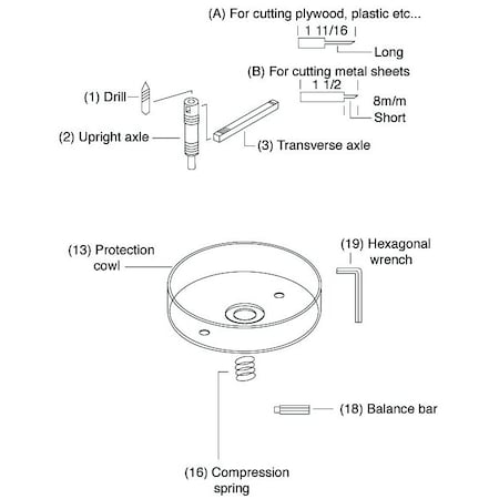Elco Lighting Adjustable Hole Cutter Replacement Parts EL6003